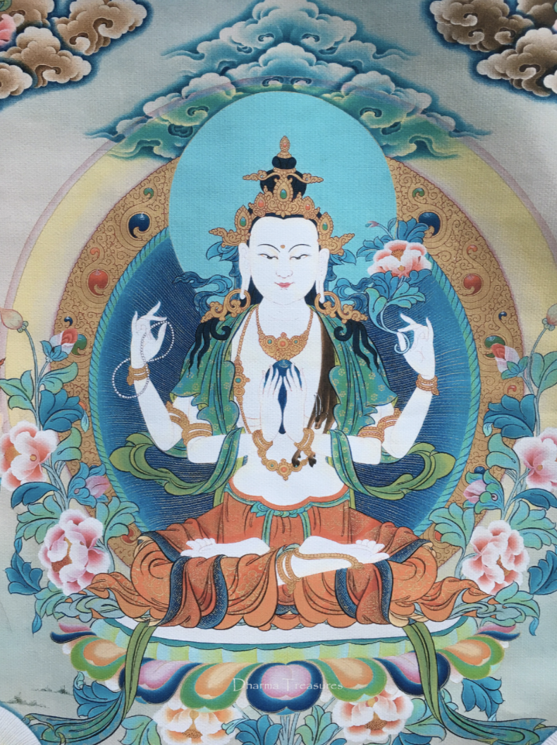 Chenrezig thangka detail