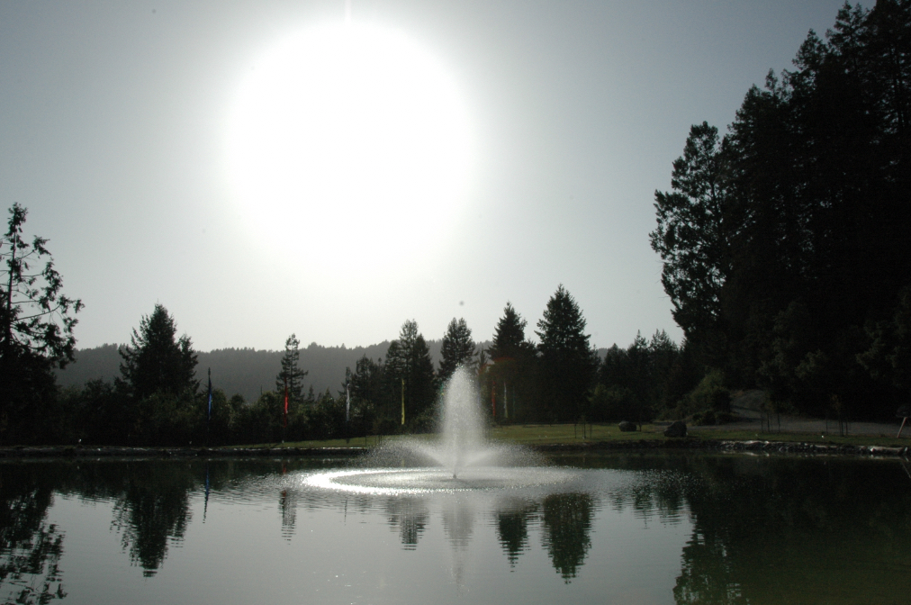 Pond Fountain Sun