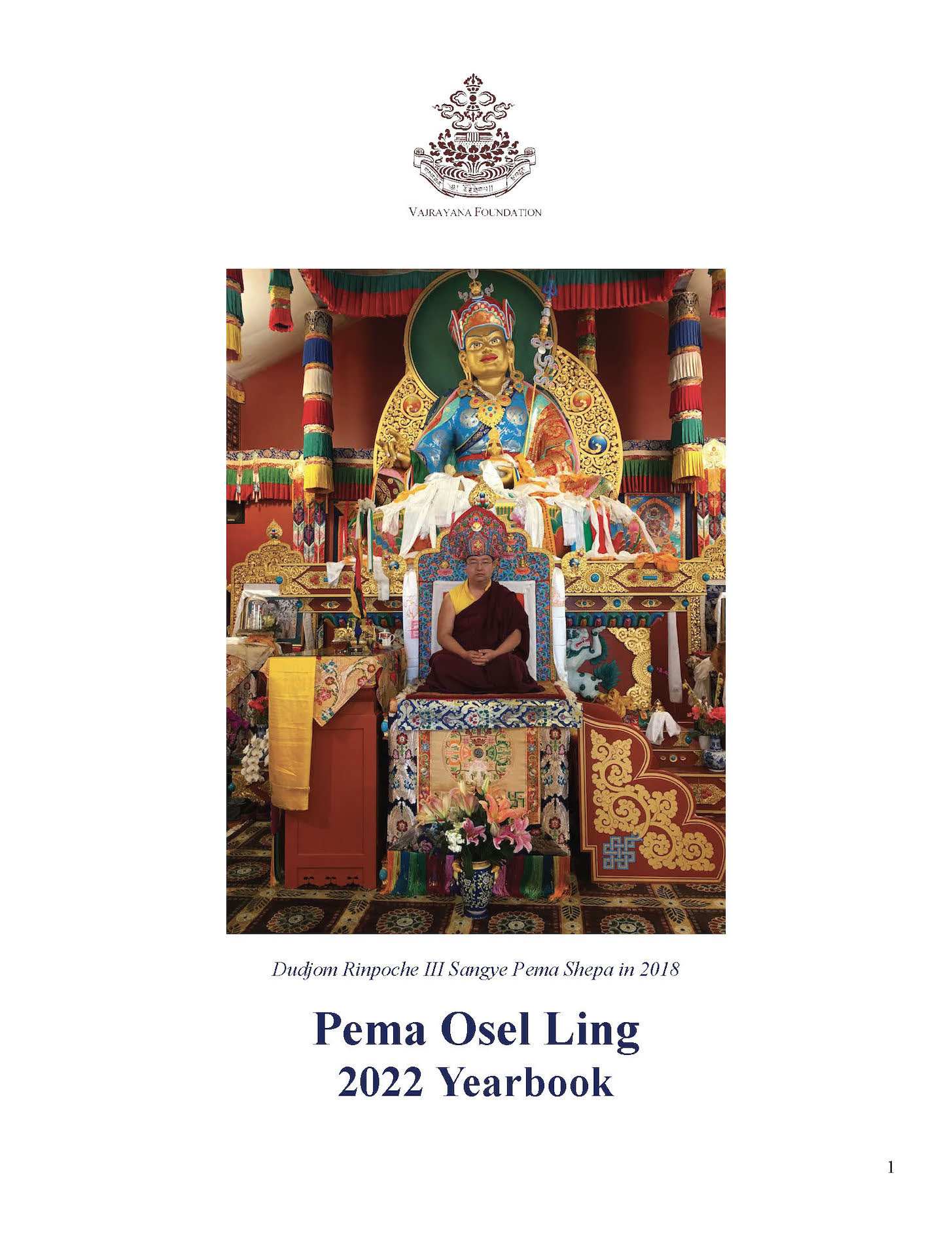 Pema Osel Ling 2022 Yearbook Cover